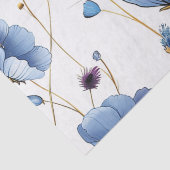 Papier Mousseline Belle fleur sauvage bleu clair (Détail)