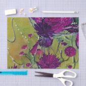 Papier Mousseline Belle florale violette  (Artisanat)