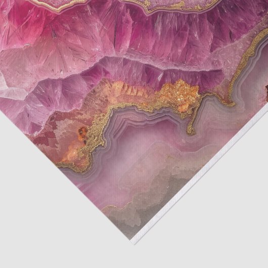 Papier Mousseline Belle géode cristal en rose (Détail)