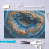 Papier Mousseline Belle géode de cristal agate en crème bleue et all (Artisanat)