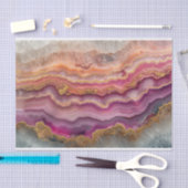 Papier Mousseline Belle géode de cristal en rose et or (Artisanat)