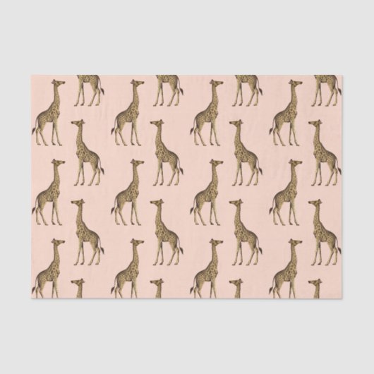 Papier Mousseline Belle Giraffe Rose (Recto)