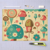 Papier Mousseline Belle glace vintage rétro (Artisanat)