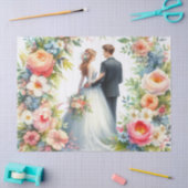 Papier Mousseline Belle mariée et Mariage floral de chambre (Artisanat)