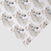 Papier Mousseline Belle Motif Floral Boho Cheval Blanc (Détail)