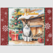 Papier Mousseline Belle Noël Vacances Ancienne Collection (Recto)