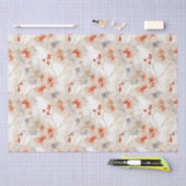 Papier Mousseline Belle Pêche Feminine Rouge Floral (Artisanat)