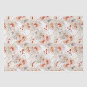 Papier Mousseline Belle Pêche Feminine Rouge Floral