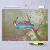 Papier Mousseline Belle peinture aquarelle d'oiseaux bleus Kingfishe (Artisanat)