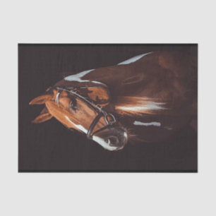 Papier Mousseline Belle peinture Brown Cheval Portrait Photo