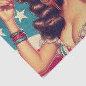 Papier Mousseline Belle Peinture de femme rétro (Détail)