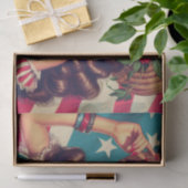 Papier Mousseline Belle Peinture de femme rétro (Cadeau)