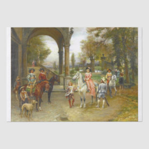 Papier Mousseline Belle peinture d'une 17ème scène de C pour le