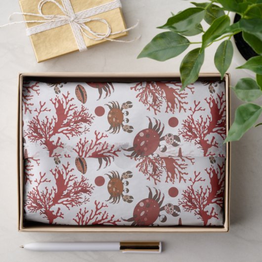 Papier Mousseline Belle plage carrelée motif (Cadeau)