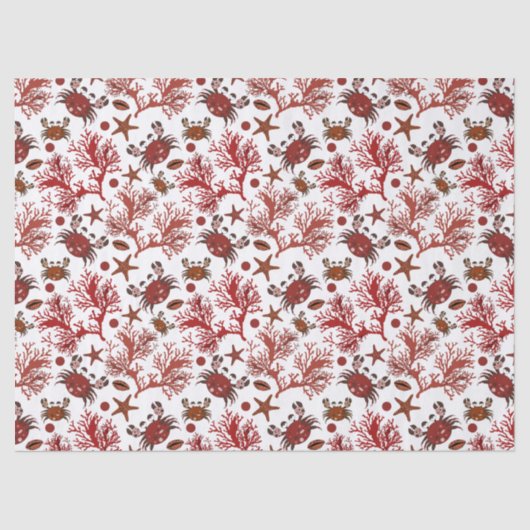 Papier Mousseline Belle plage carrelée motif (Recto)