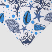 Papier Mousseline Belle plage de coquillages corail motif (Détail)