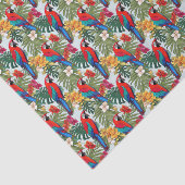 Papier Mousseline Belle plage perroquet motif tropical (Détail)
