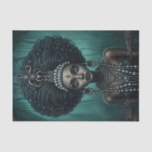 Papier Mousseline Belle reine Voodoo afro-américaine (Recto)