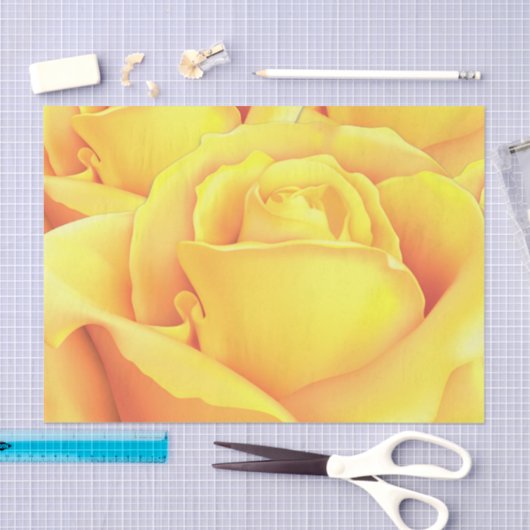Papier Mousseline Belle Rose Jaune (Artisanat)