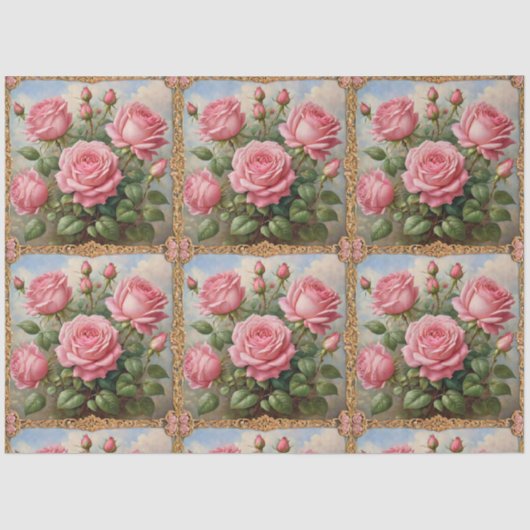 Papier Mousseline Belle rose Roses Collection moderne (Recto)