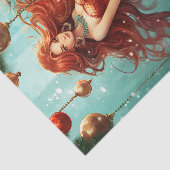 Papier Mousseline Belle Sirène Joyeuses Fêtes Noël (Détail)
