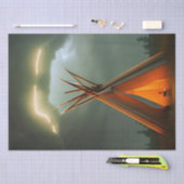 Papier Mousseline Belle Teepee dans une nuit orageuse (Artisanat)