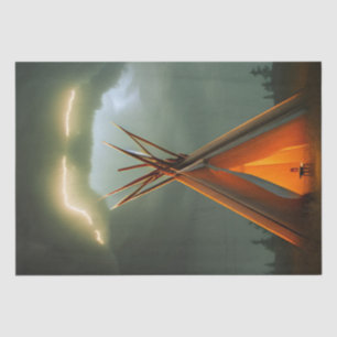 Papier Mousseline Belle Teepee dans une nuit orageuse