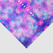 Papier Mousseline Belle teinture motif bleu étoile rose (Détail)