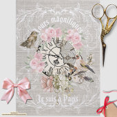 Papier Mousseline Belle texture vintage moderne rose France