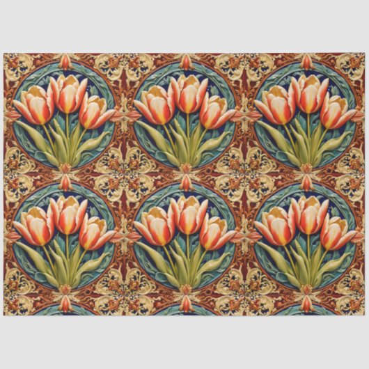 Papier Mousseline Belle Tulipes Collection moderne (Recto)