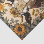 Papier Mousseline Belle Vache de campagne tournesol décoratif (Détail)