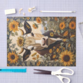 Papier Mousseline Belle Vache de campagne tournesol décoratif (Artisanat)