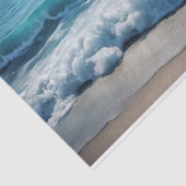 Papier Mousseline Belle vague d'océan s'écrasant à la plage (Détail)