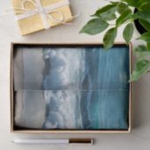 Papier Mousseline Belle vague d'océan s'écrasant à la plage (Cadeau)