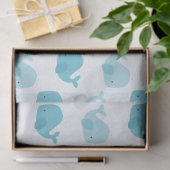 Papier Mousseline Belles baleines de bleus layette (Cadeau)