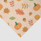 Papier Mousseline Belles feuilles d'automne et Citrouilles oranges (Détail)