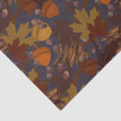 Papier Mousseline Belles feuilles de automne foncé Acorns Pine Cônes (Détail)