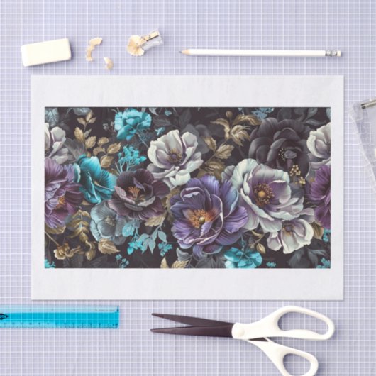 Papier Mousseline Belles fleurs11 (Artisanat)