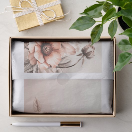 Papier Mousseline Belles fleurs14 (Cadeau)