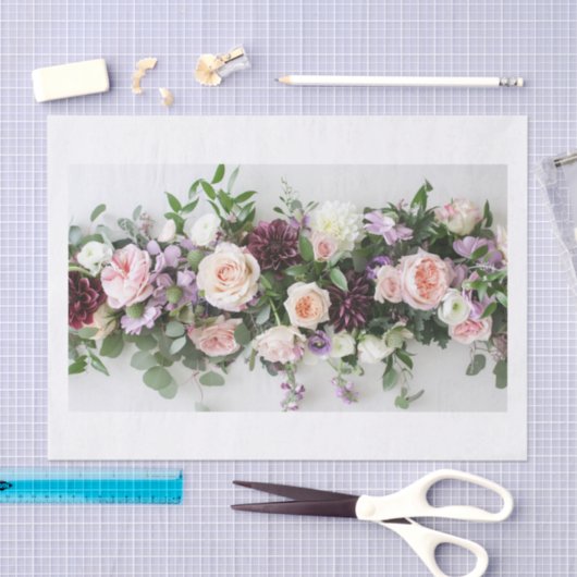 Papier Mousseline Belles fleurs2 (Artisanat)