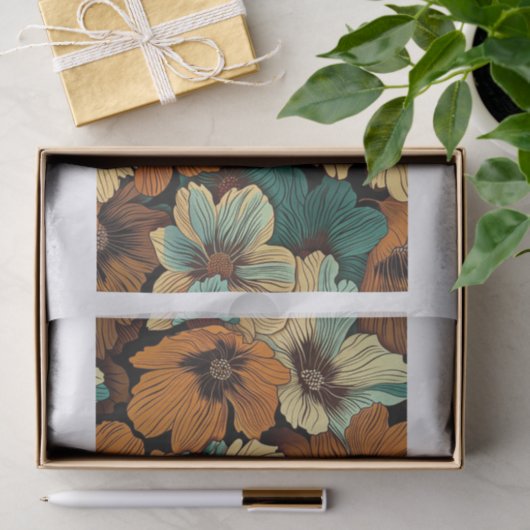 Papier Mousseline Belles fleurs26 (Cadeau)