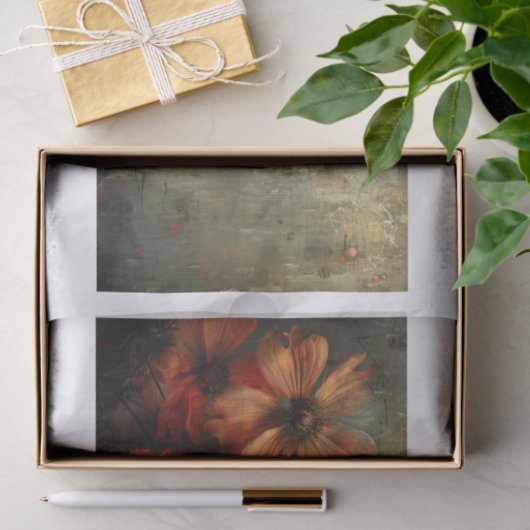 Papier Mousseline Belles fleurs28 (Cadeau)