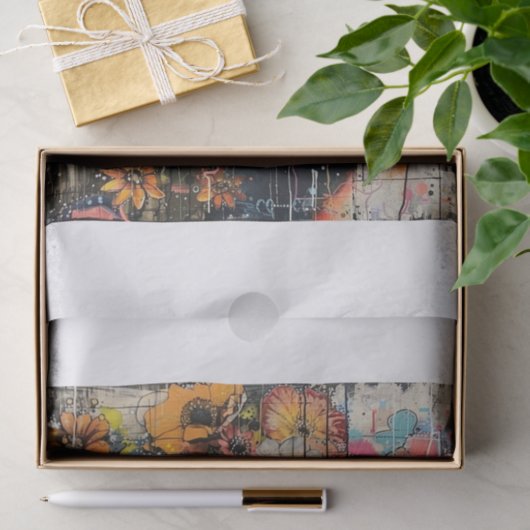 Papier Mousseline Belles Fleurs3 (Cadeau)