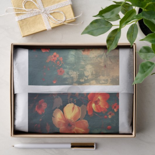 Papier Mousseline Belles fleurs30 (Cadeau)