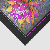 Papier Mousseline Belles Fleurs de Lotus Ornées Roses Vibrantes (Détail)