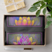 Papier Mousseline Belles Fleurs de Lotus Ornées Roses Vibrantes (Cadeau)