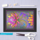 Papier Mousseline Belles Fleurs de Lotus Ornées Roses Vibrantes (Artisanat)