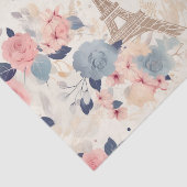 Papier Mousseline Belles Fleurs et Tour Eiffel Paris (Détail)