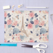 Papier Mousseline Belles Fleurs et Tour Eiffel Paris (Artisanat)
