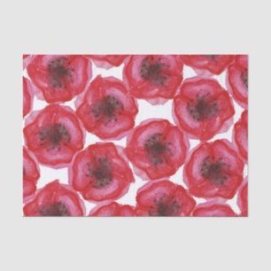 Papier Mousseline Belles fleurs peintes à la main de pavot